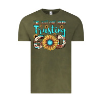 Vintage Olive i'm just out here trusting god Vintage Tee - JahusDesignShop