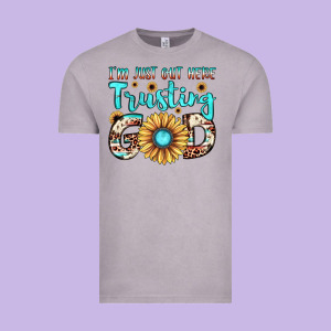 I'm Just Out Here Trusting God Vintage Tee Designed By Jahusdesignshop