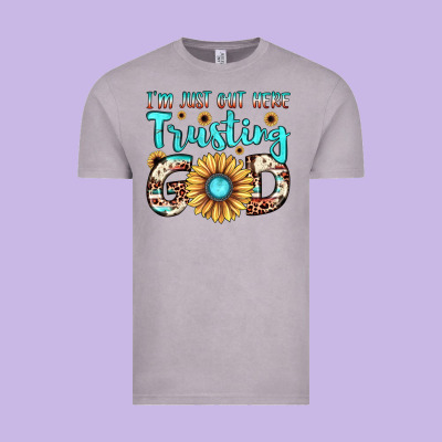 I'm Just Out Here Trusting God Vintage Tee Designed By Jahusdesignshop