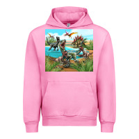 Fuchsia Pink dinosaurs Urban Hoodie - TumblerDesignByShophia