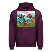 Mauve Wine dinosaurs Urban Hoodie - TumblerDesignByShophia