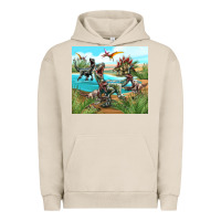 Pigment French Oak dinosaurs Urban Hoodie - TumblerDesignByShophia