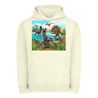 Pigment Pistachio dinosaurs Urban Hoodie - TumblerDesignByShophia