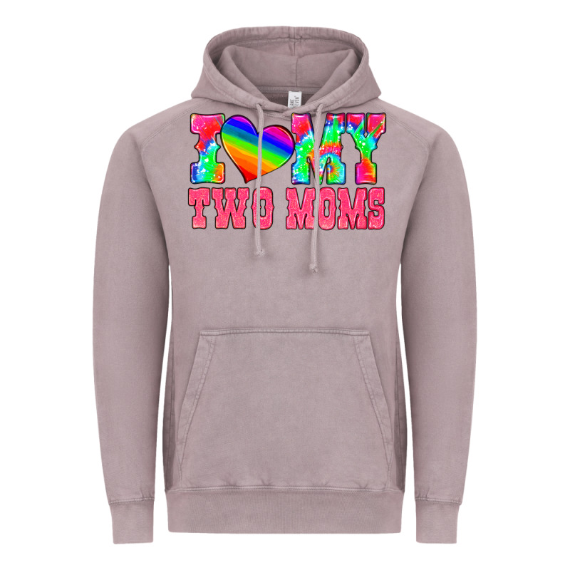 I Love My Two Moms Vintage Hoodie by HRA Design Shop | Teevron