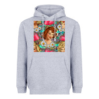 Heather Grey Hairdresser Western Girl And Hair Curler Seamless Pattern Bbs Heavyweight Hoodie - BundleAndBundleShop