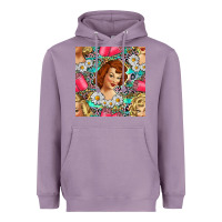 Lavender Hairdresser Western Girl And Hair Curler Seamless Pattern Bbs Heavyweight Hoodie - BundleAndBundleShop