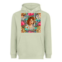 Matcha Hairdresser Western Girl And Hair Curler Seamless Pattern Bbs Heavyweight Hoodie - BundleAndBundleShop