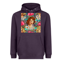 Plum Hairdresser Western Girl And Hair Curler Seamless Pattern Bbs Heavyweight Hoodie - BundleAndBundleShop