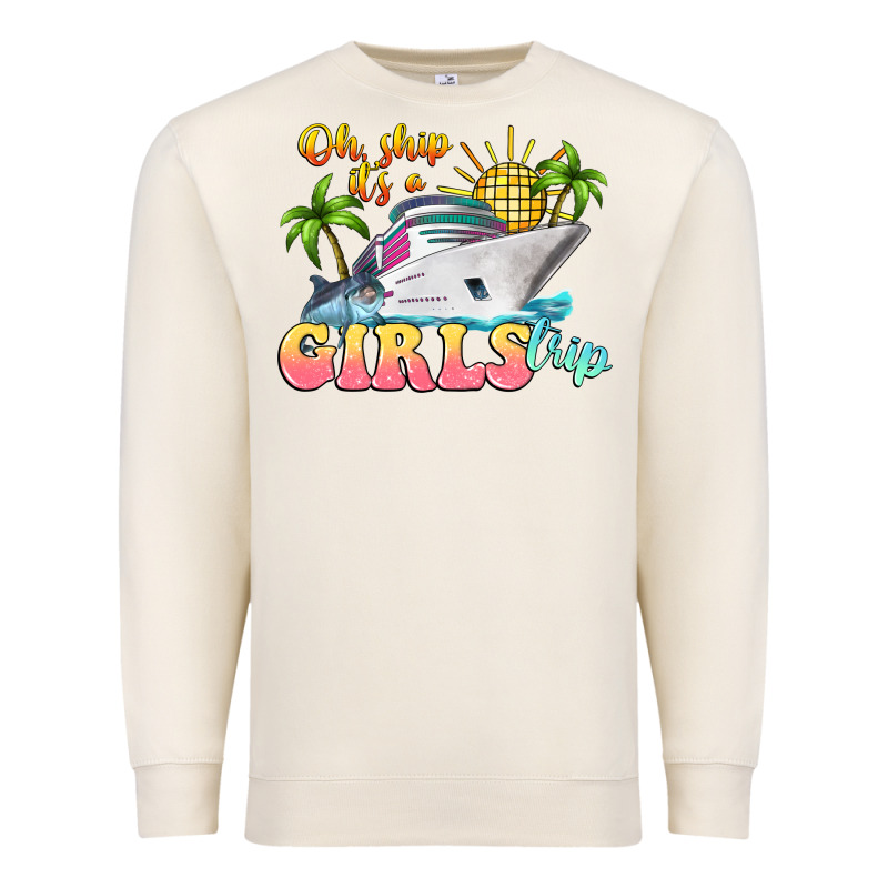 Oh Ship It's A Girls Trip Premium Sweatshirt by LillyAllenDesigns | Teevron
