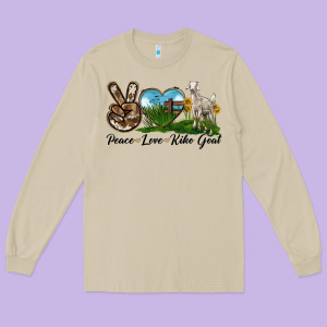 Peace Love Kiko Goat Long Sleeve Tee Designed By Lillyallendesigns