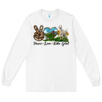 White Peace Love Kiko Goat Long Sleeve Tee - LillyAllenDesigns
