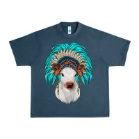 Midnight Navy calf indian headdress Urban Heavy Tee - JahusDesignShop