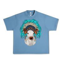 Pebble Blue calf indian headdress Urban Heavy Tee - JahusDesignShop