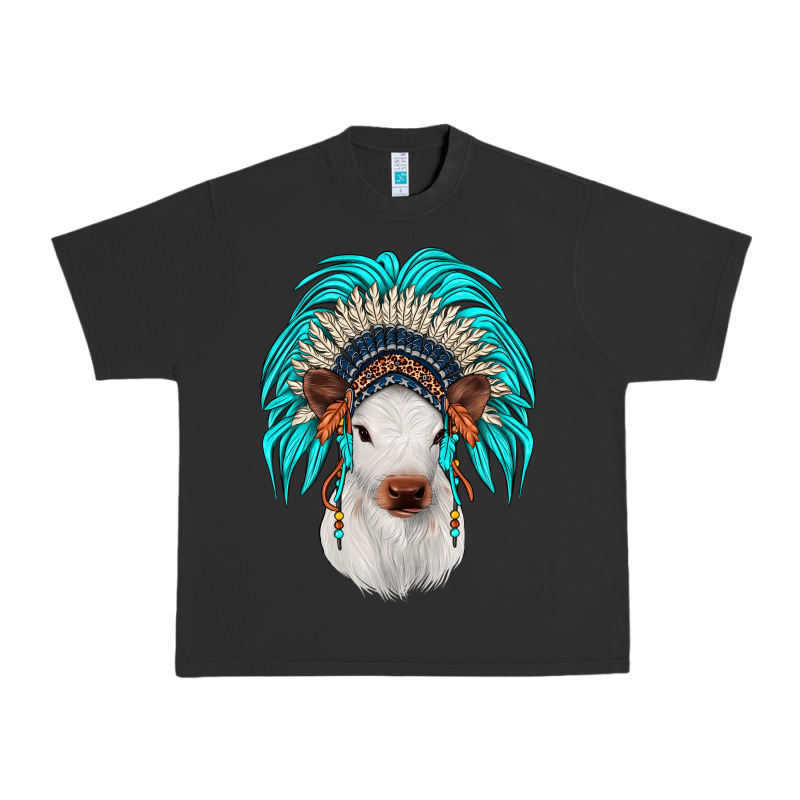 Calf Indian Headdress Urban Heavy Tee by JahusDesignShop | Teevron