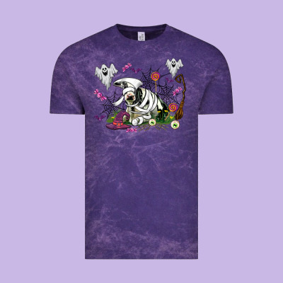 Halloween Cow And Ghosts Vintage Tee Designed By Adodesignshop