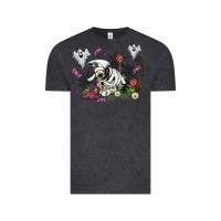 Vintage Black halloween cow and ghosts Vintage Tee - AdoDesignShop