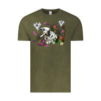 Vintage Olive halloween cow and ghosts Vintage Tee - AdoDesignShop