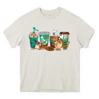 Cream dog coffee cups Heavy Core Tee - texasbilliewilder