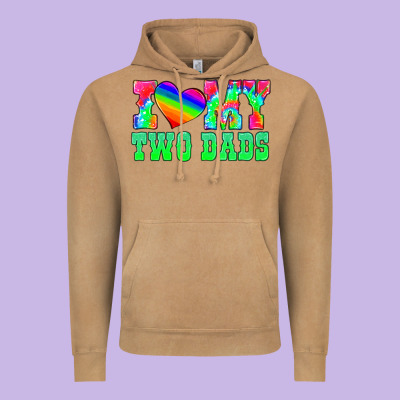 I Love My Two Dads Vintage Hoodie Designed By Hra Design Shop