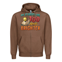 Chestnut my students 100 days brighter Zipper Hoodie - MaliasSmallBusiness