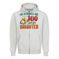 Dove Grey my students 100 days brighter Zipper Hoodie - MaliasSmallBusiness