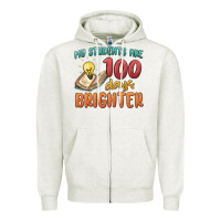 Oatmeal Heather my students 100 days brighter Zipper Hoodie - MaliasSmallBusiness