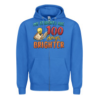 True Royal my students 100 days brighter Zipper Hoodie - MaliasSmallBusiness