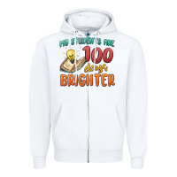 White my students 100 days brighter Zipper Hoodie - MaliasSmallBusiness