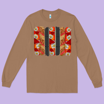 Ladybug Brushstrokes Long Sleeve Tee Designed By Barkaloodesign