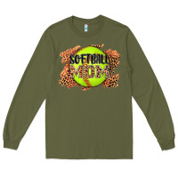 Army Green softball mom Long Sleeve Tee - AdoDesignShop