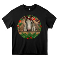 Black Christmas Horse Heavy Core Tee - RanaPortraitStore