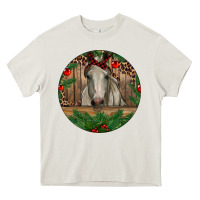 Cream Christmas Horse Heavy Core Tee - RanaPortraitStore