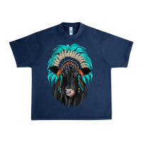 Navy black angus indian headdress Urban Heavy Tee - JahusDesignShop