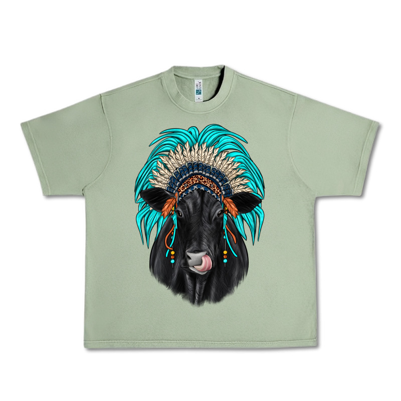 Black Angus Indian Headdress Urban Heavy Tee by JahusDesignShop | Teevron