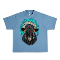 Pebble Blue black angus indian headdress Urban Heavy Tee - JahusDesignShop