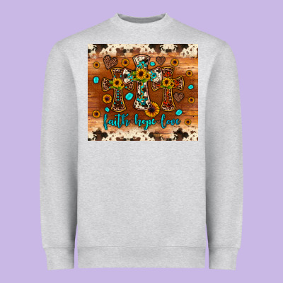 Faith Hope Love Cross Heavyweight Sweatshirt Designed By Jahusdesignshop