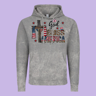 God Bless America Vintage Hoodie Designed By Cowhidedigitalart