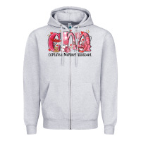 Heather Grey cna certified valentine nursing assistant valentin Zipper Hoodie - MaliasSmallBusiness