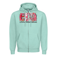Seafoam cna certified valentine nursing assistant valentin Zipper Hoodie - MaliasSmallBusiness