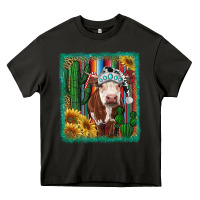 Asphalt Western Christmas Cow Heavy Core Tee - RanaPortraitStore