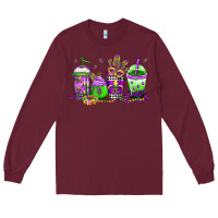 Burgundy mardi gras coffee Long Sleeve Tee - Jasminsmagicworld