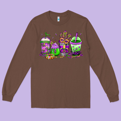 Mardi Gras Coffee Long Sleeve Tee Designed By Jasminsmagicworld