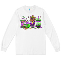 White mardi gras coffee Long Sleeve Tee - Jasminsmagicworld