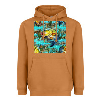 Meerkat Lake Fish And Reeds With Leopard Seamless Pattern Bbs Heavyweight Hoodie - BundleAndBundleShop