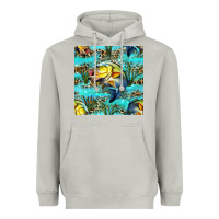 Lake Fish And Reeds With Leopard Seamless Pattern Bbs Heavyweight Hoodie | Teevron