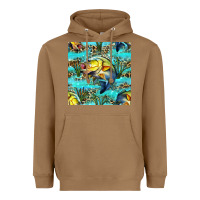 Toasted Coconut Lake Fish And Reeds With Leopard Seamless Pattern Bbs Heavyweight Hoodie - BundleAndBundleShop