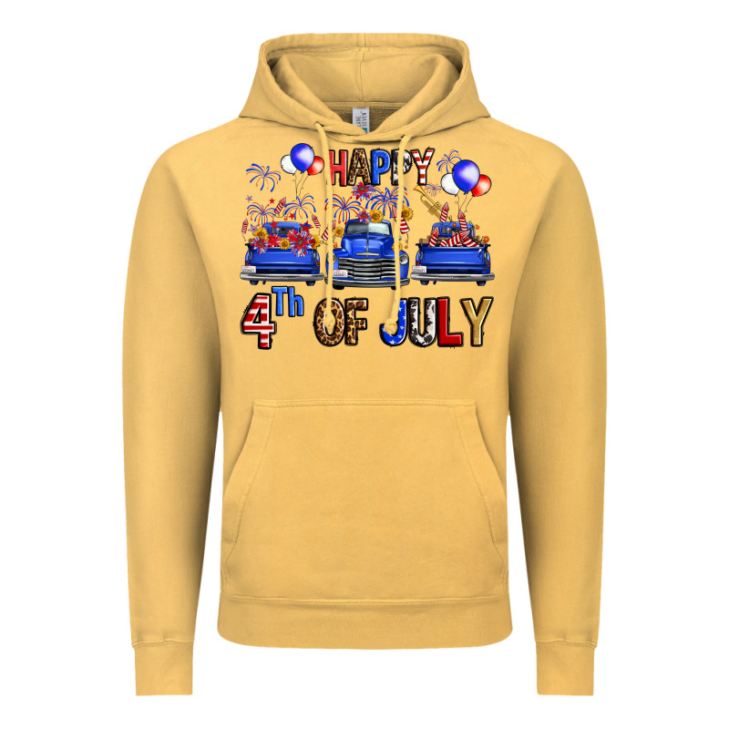Western Hello Fourth Of July Trucks Vintage Hoodie by FaDigitalArtStudio | Teevron
