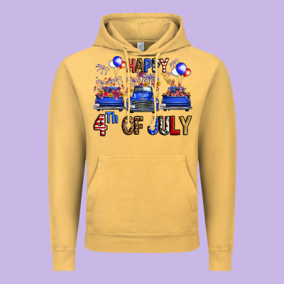 Western Hello Fourth Of July Trucks Vintage Hoodie Designed By Fadigitalartstudio
