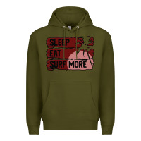 Army Green surf, sleep, eat Premium Hoodie - Bettercallsaul