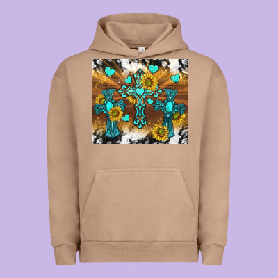 Western Crosses And Sunflowers Urban Hoodie Designed By Tumblerdesignbyshophia